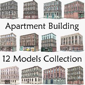 Apartment Building  - 12 Models Collection 3D model